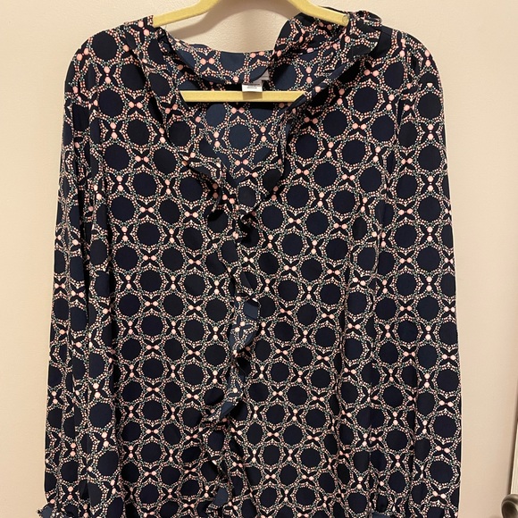 SOLD Liz Claiborne Blue Long Sleeve Blouse - Picture 1 of 3